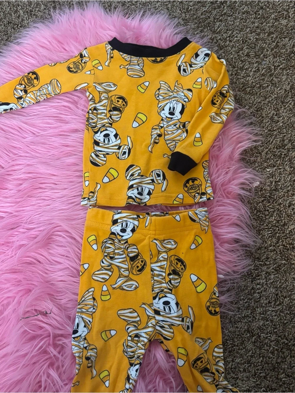 Disney Baby 12M Mickey & Minnie Mummy Halloween 2-Piece Pajama Set